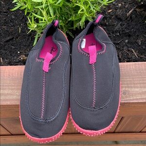 Panama Jack Black and Pink Water Shoes Slip-On Comfort